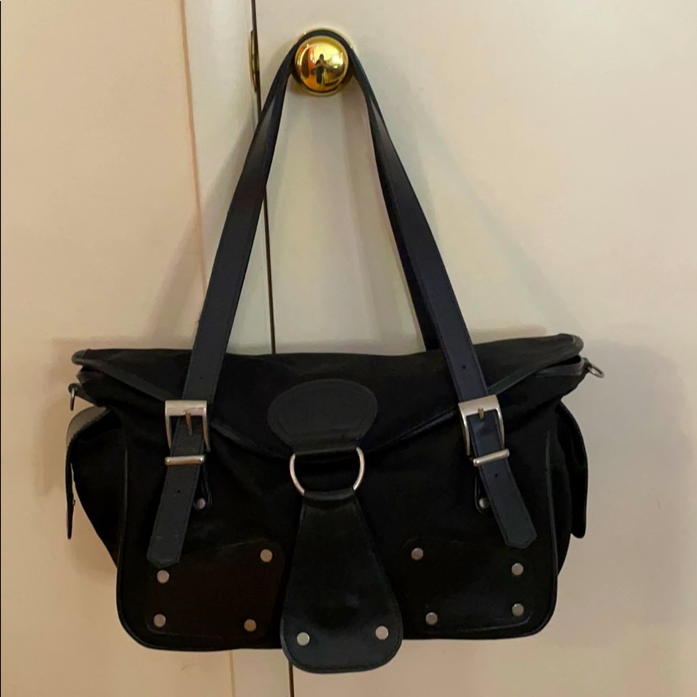 Mia Bossi Maria large tote diaper bag in black.